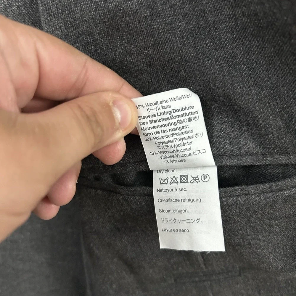 J Crew Blazer Mens 40R Gray Ludlow Slim Fit Cotton Wool Two Button Sport Moon‎
